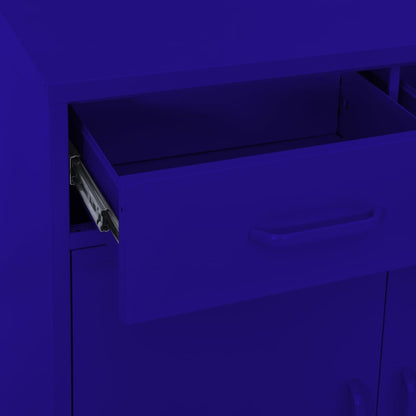 Armadietto Blu Marino 80x35x101,5 cm in Acciaio | homemem39