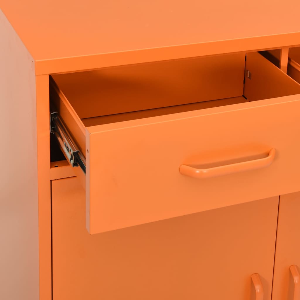 Armadietto Arancione 80x35x101,5 cm in Acciaio | homemem39