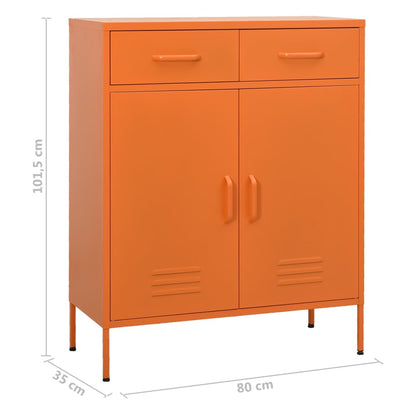 Armadietto Arancione 80x35x101,5 cm in Acciaio | homemem39
