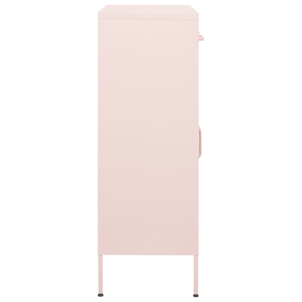 Armadietto Rosa 80x35x101,5 cm in Acciaio | homemem39