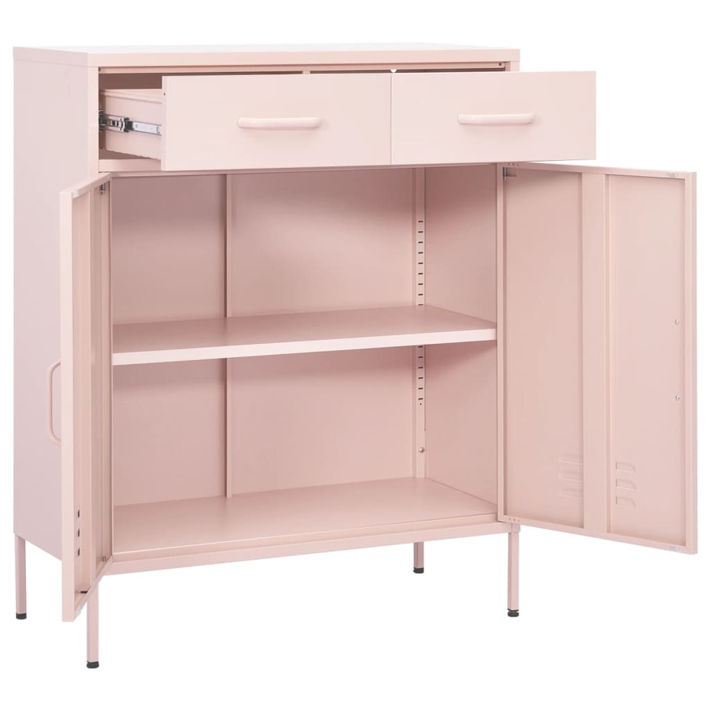 Armadietto Rosa 80x35x101,5 cm in Acciaio | homemem39