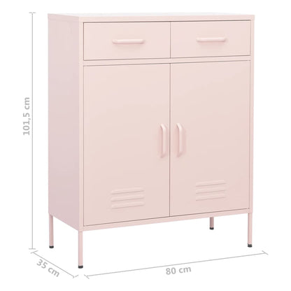 Armadietto Rosa 80x35x101,5 cm in Acciaio | homemem39