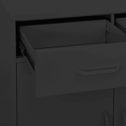 Armadietto Antracite 80x35x101,5 cm in Acciaio - homemem39
