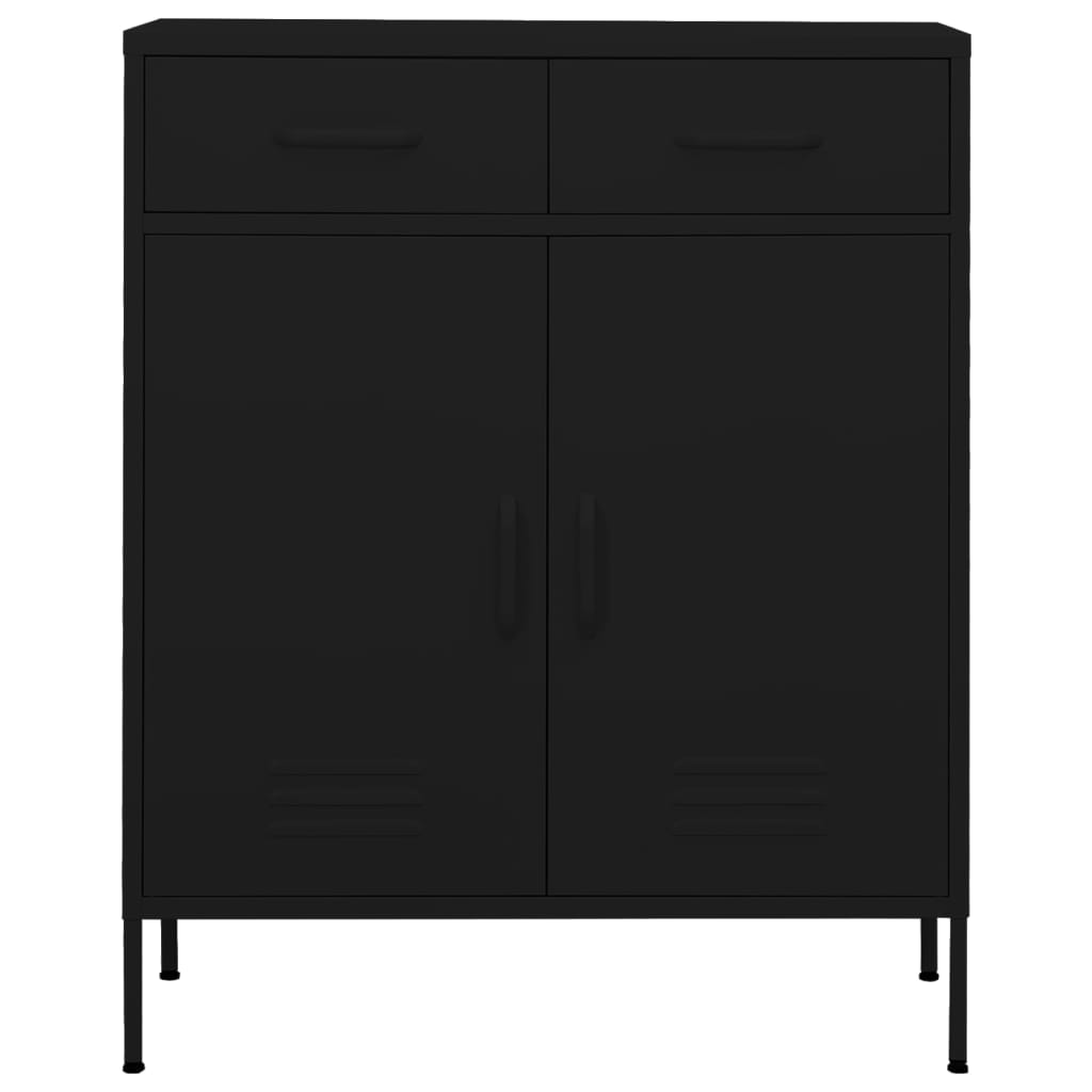 Armadietto Nero 80x35x101,5 cm in Acciaio | homemem39