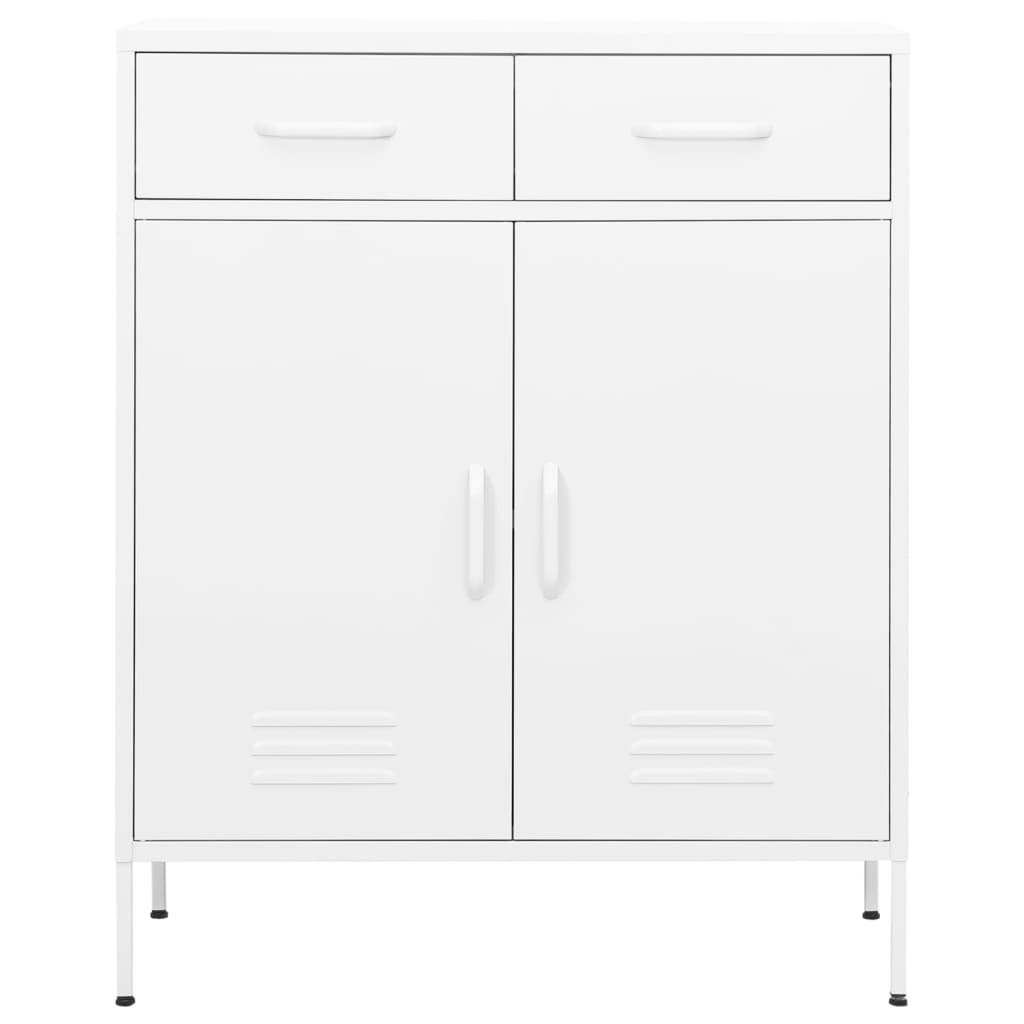 Armadietto Bianco 80x35x101,5 cm in Acciaio | homemem39