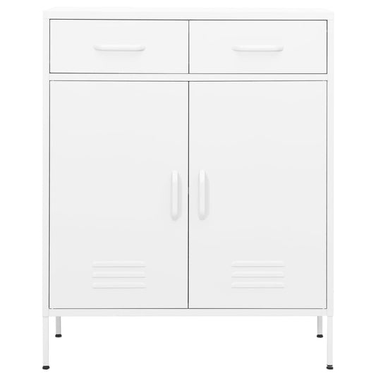 Armadietto Bianco 80x35x101,5 cm in Acciaio | homemem39