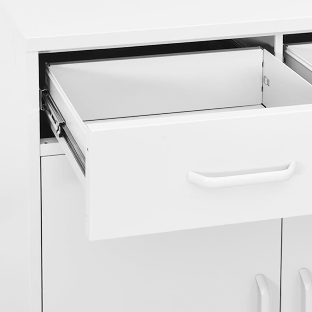 Armadietto Bianco 80x35x101,5 cm in Acciaio | homemem39