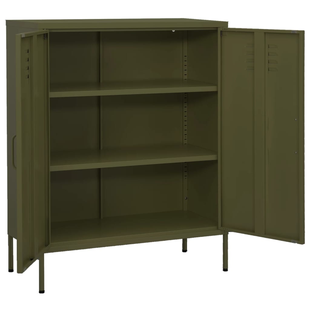 Armadietto Verde Oliva 80x35x101,5 cm in Acciaio | homemem39