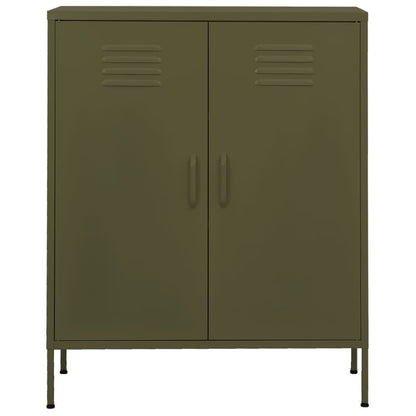 Armadietto Verde Oliva 80x35x101,5 cm in Acciaio | homemem39