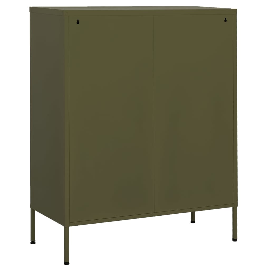 Armadietto Verde Oliva 80x35x101,5 cm in Acciaio | homemem39