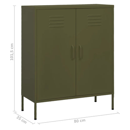 Armadietto Verde Oliva 80x35x101,5 cm in Acciaio | homemem39