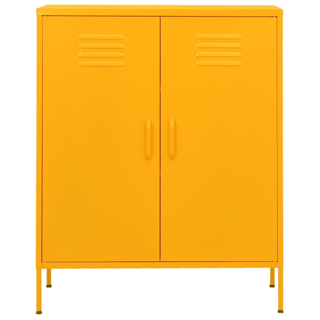 Armadietto Giallo Senape 80x35x101,5 cm in Acciaio - homemem39