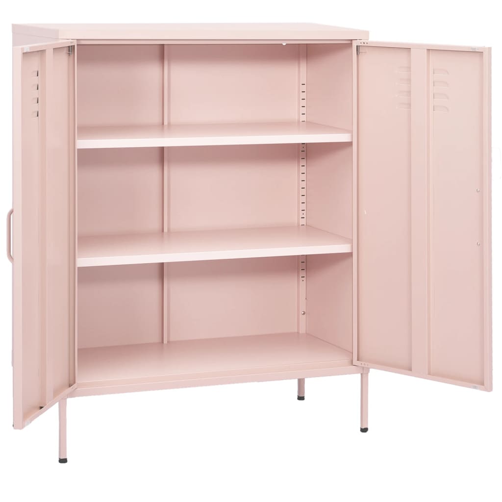 Armadietto Rosa 80x35x101,5 cm in Acciaio - homemem39