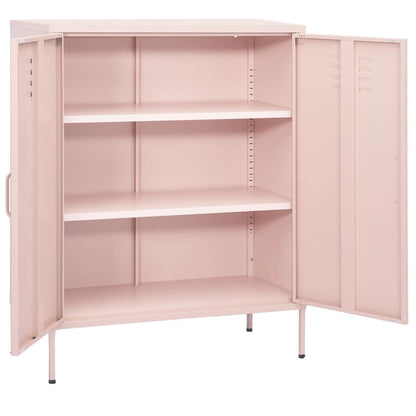Armadietto Rosa 80x35x101,5 cm in Acciaio - homemem39
