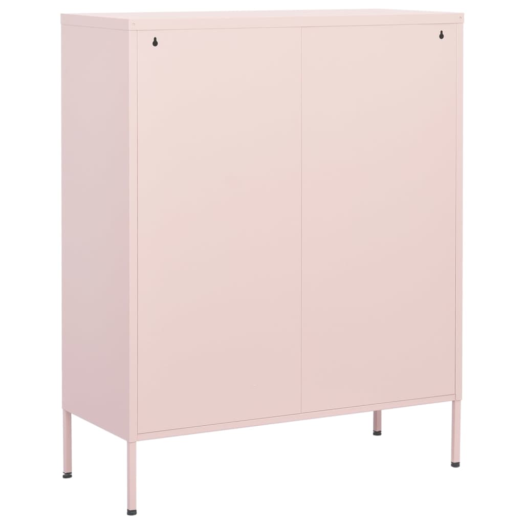 Armadietto Rosa 80x35x101,5 cm in Acciaio - homemem39