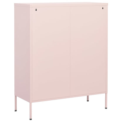 Armadietto Rosa 80x35x101,5 cm in Acciaio - homemem39
