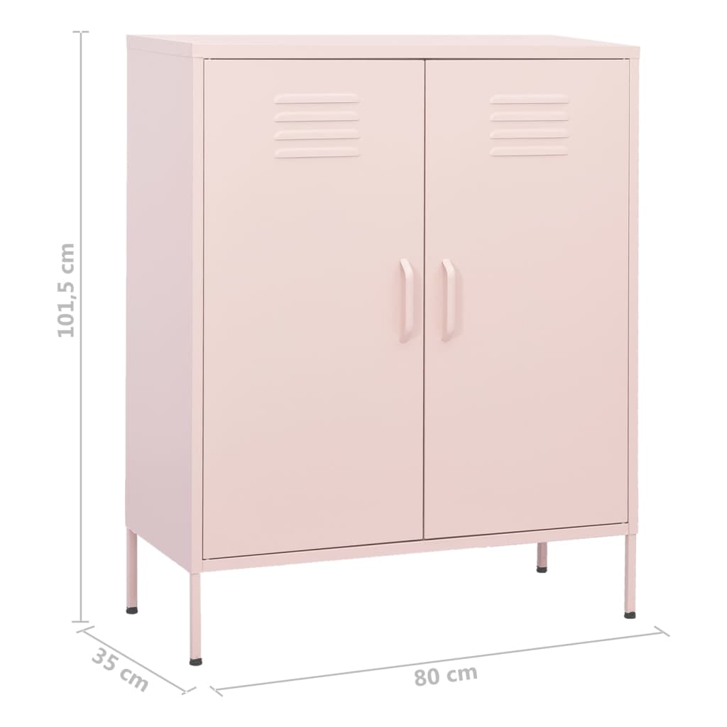 Armadietto Rosa 80x35x101,5 cm in Acciaio - homemem39