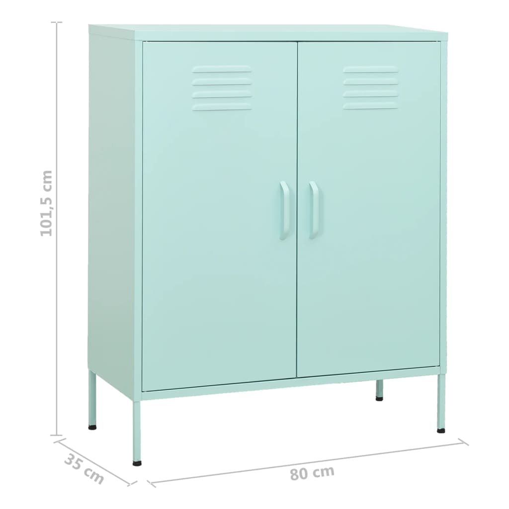 Armadietto Menta 80x35x101,5 cm in Acciaio - homemem39