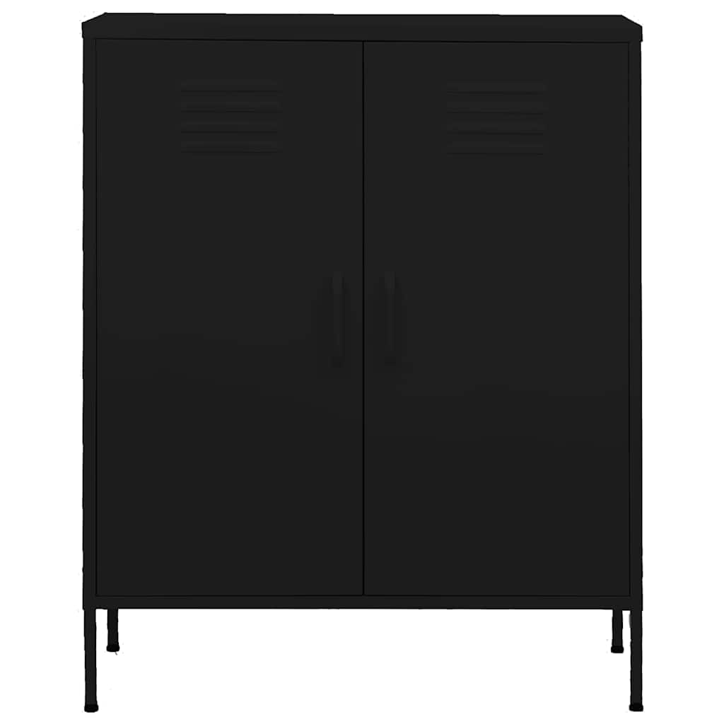 Armadietto Nero 80x35x101,5 cm in Acciaio | homemem39