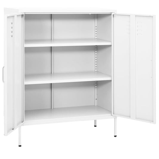 Armadietto Bianco 80x35x101,5 cm in Acciaio | homemem39