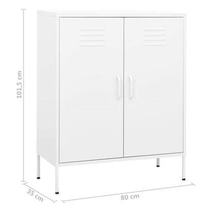 Armadietto Bianco 80x35x101,5 cm in Acciaio - homemem39