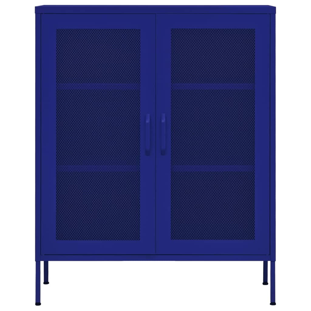 Armadietto Blu Marino 80x35x101,5 cm in Acciaio - homemem39