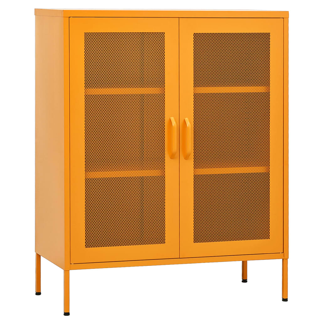 Armadio portaoggetti Giallo Senape 80x35x101,5 cm Acciaio | homemem39
