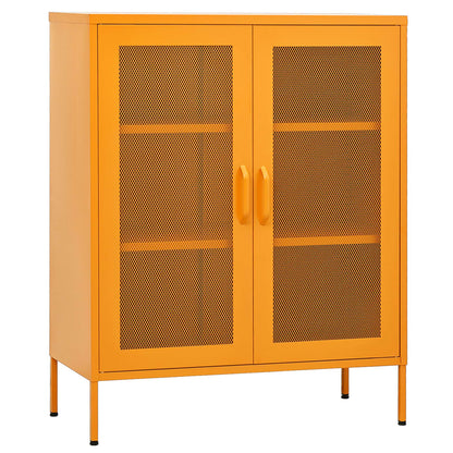 Armadio portaoggetti Giallo Senape 80x35x101,5 cm Acciaio | homemem39