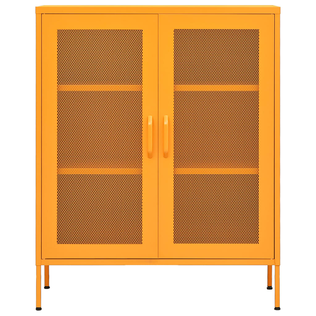 Armadio portaoggetti Giallo Senape 80x35x101,5 cm Acciaio | homemem39