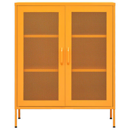 Armadio portaoggetti Giallo Senape 80x35x101,5 cm Acciaio | homemem39
