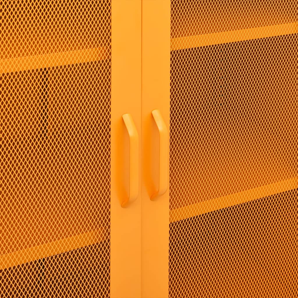 Armadio portaoggetti Giallo Senape 80x35x101,5 cm Acciaio | homemem39