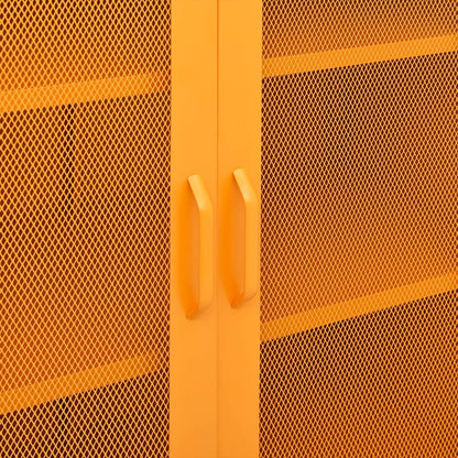 Armadio portaoggetti Giallo Senape 80x35x101,5 cm Acciaio | homemem39