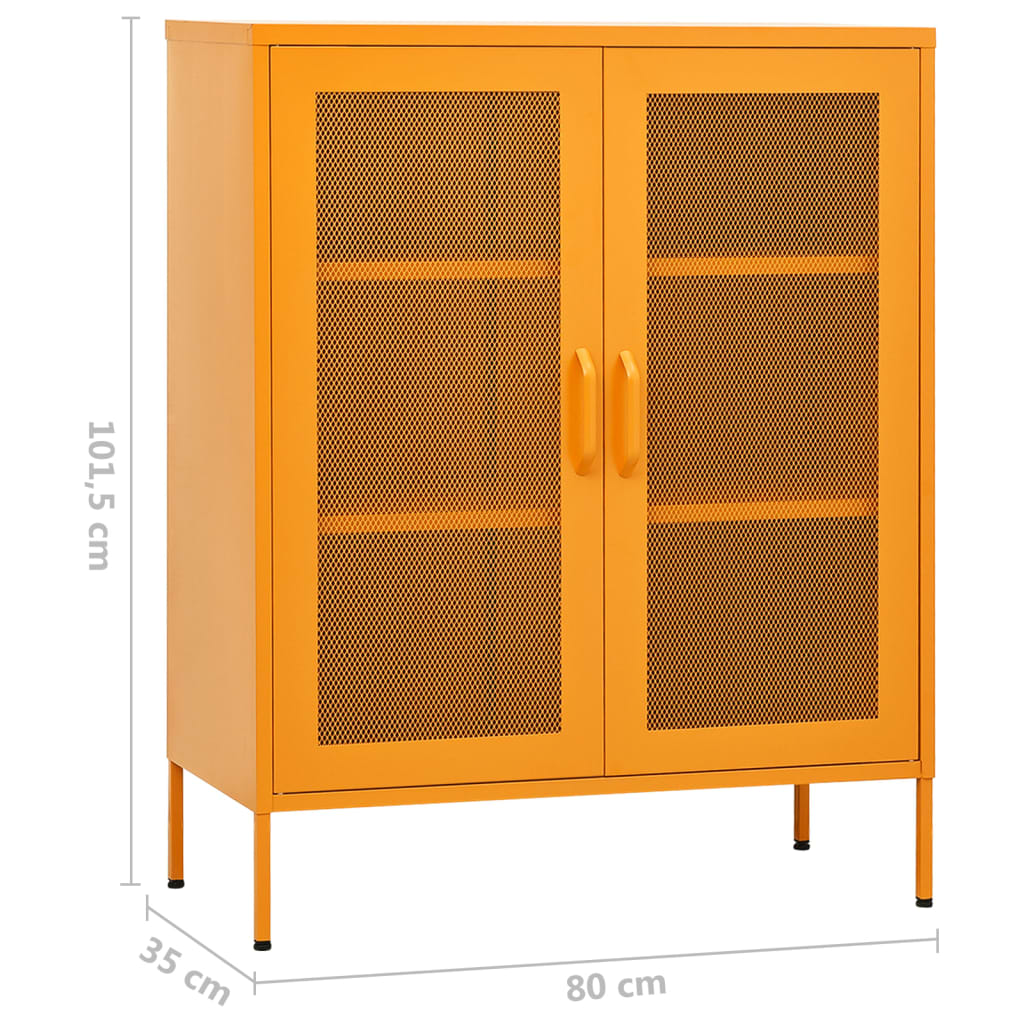 Armadio portaoggetti Giallo Senape 80x35x101,5 cm Acciaio | homemem39