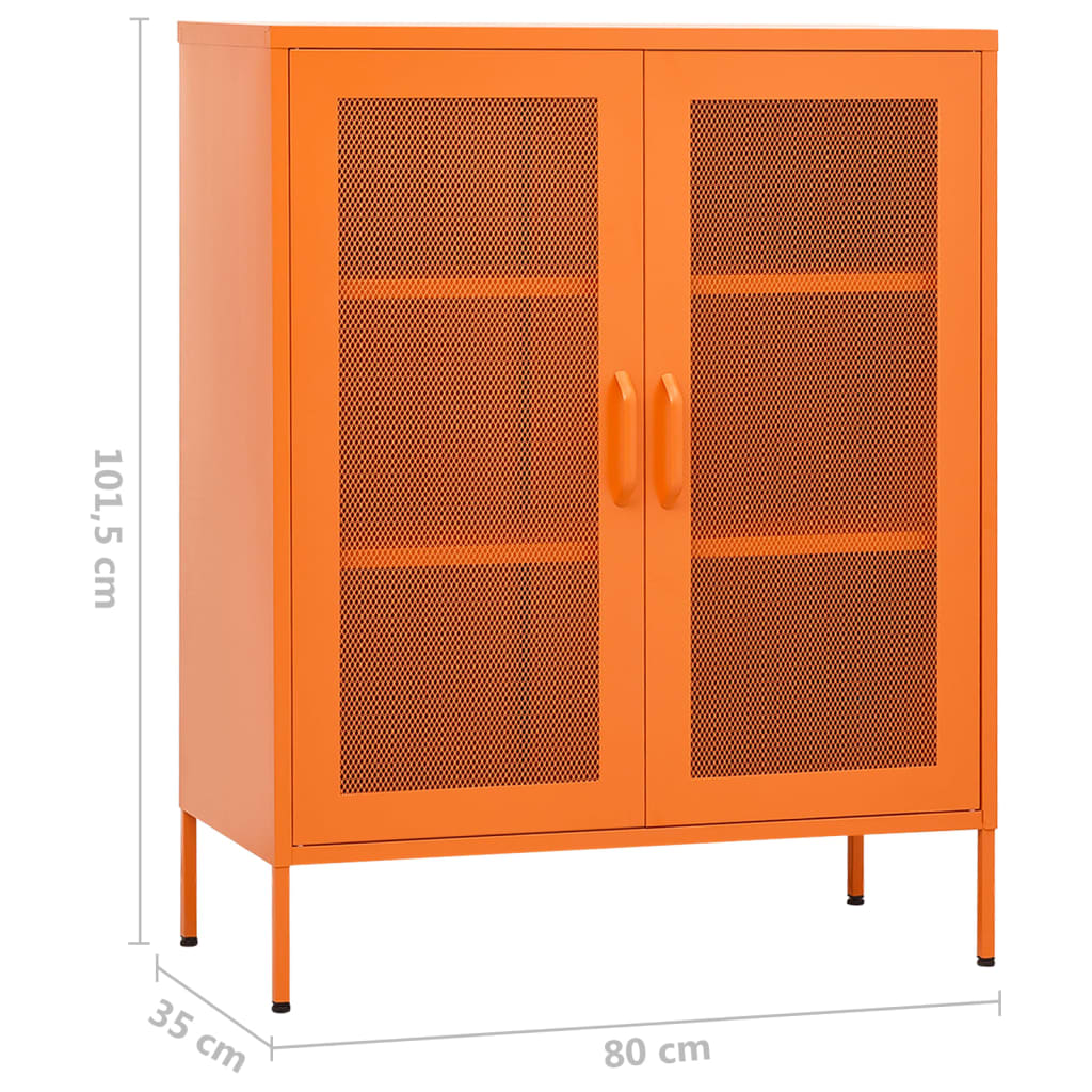 Armadietto Arancione 80x35x101,5 cm in Acciaio | homemem39
