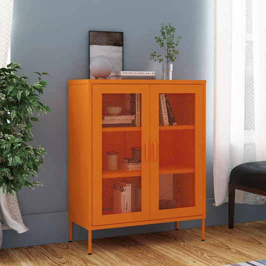 Armadietto Arancione 80x35x101,5 cm in Acciaio | homemem39