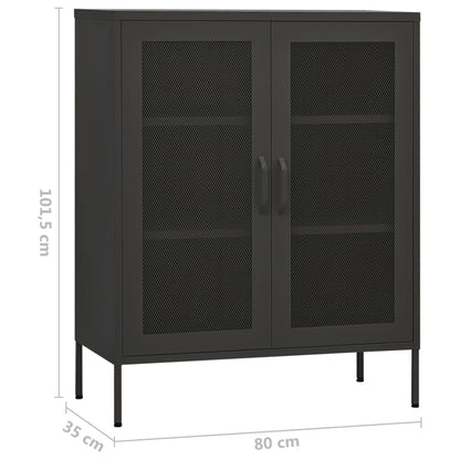 Armadietto Antracite 80x35x101,5 cm in Acciaio | homemem39