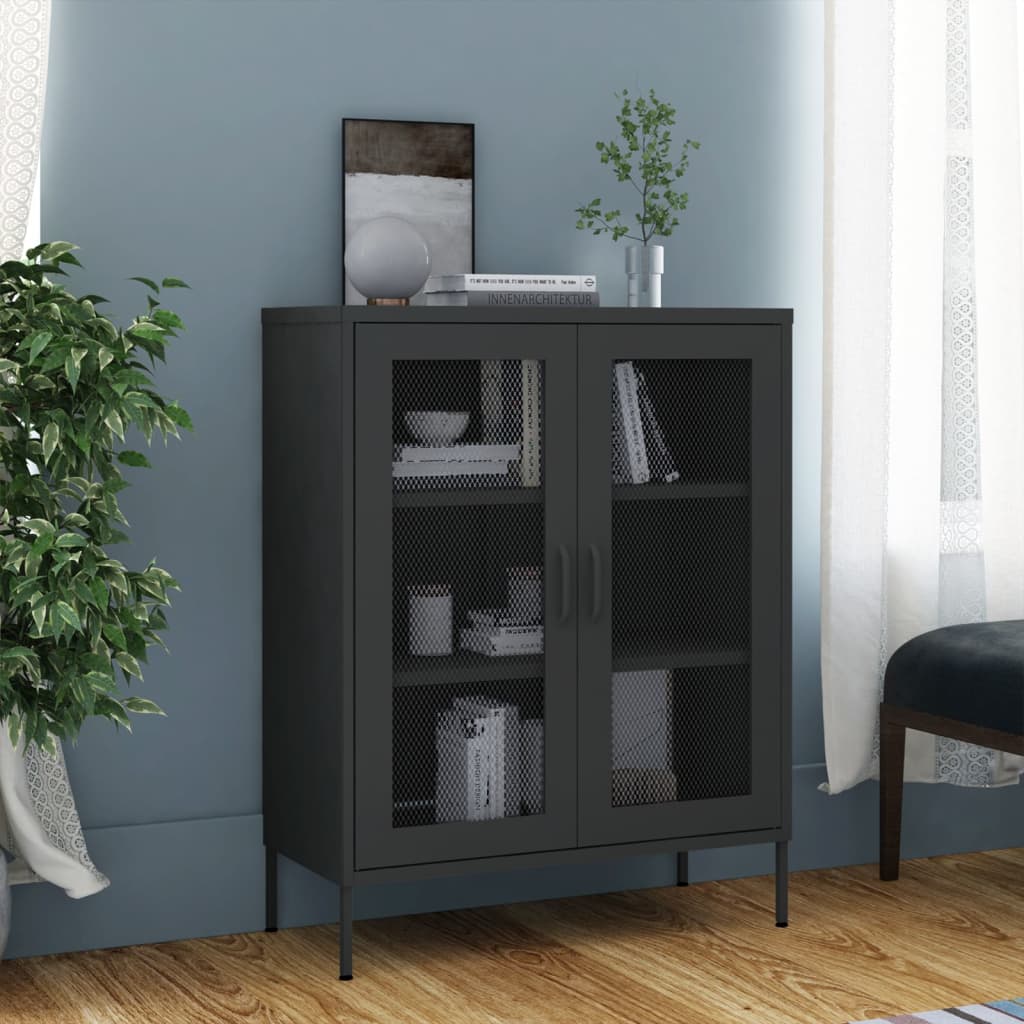 Armadietto Antracite 80x35x101,5 cm in Acciaio | homemem39
