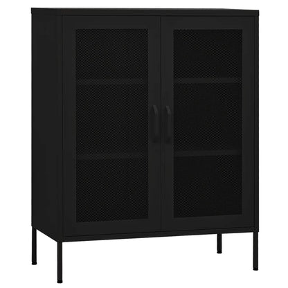 Armadietto Nero 80x35x101,5 cm in Acciaio | homemem39