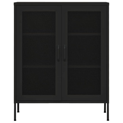 Armadietto Nero 80x35x101,5 cm in Acciaio | homemem39
