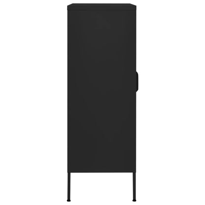 Armadietto Nero 80x35x101,5 cm in Acciaio | homemem39