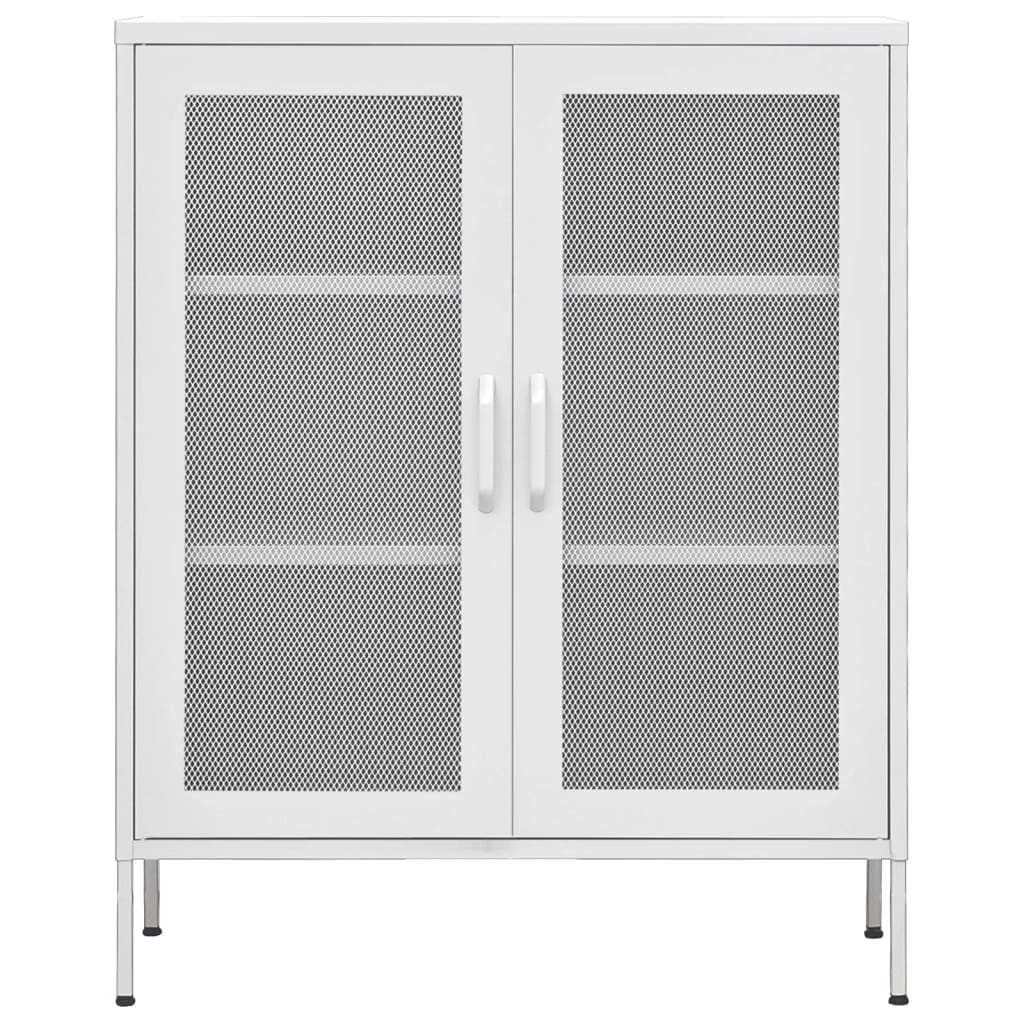 Armadietto Bianco 80x35x101,5 cm in Acciaio | homemem39