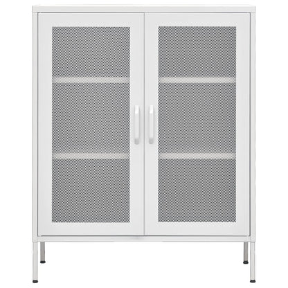 Armadietto Bianco 80x35x101,5 cm in Acciaio | homemem39