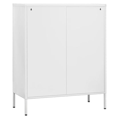 Armadietto Bianco 80x35x101,5 cm in Acciaio | homemem39