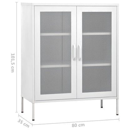 Armadietto Bianco 80x35x101,5 cm in Acciaio | homemem39