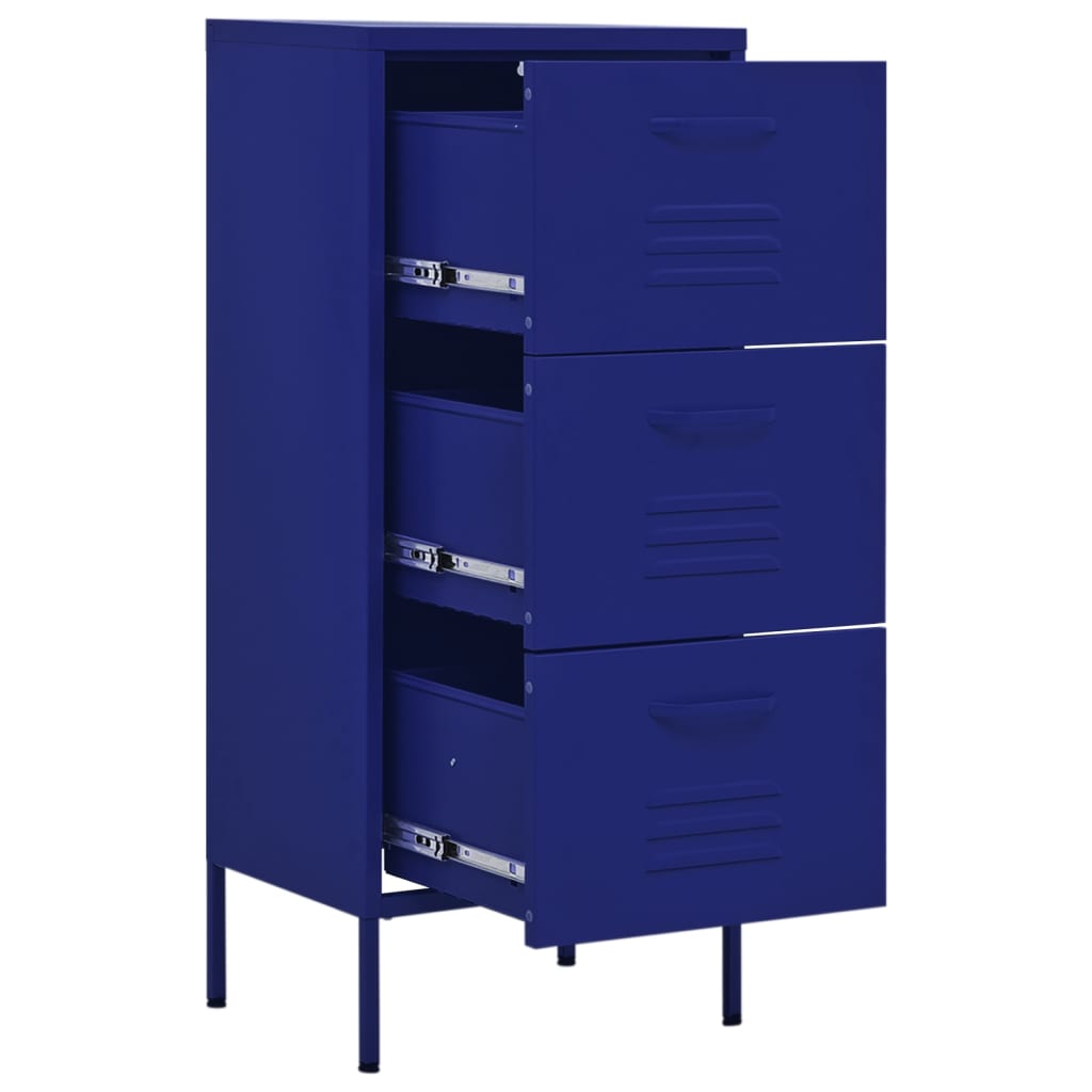 Armadietto Blu Marino 42,5x35x101,5 cm in Acciaio | homemem39