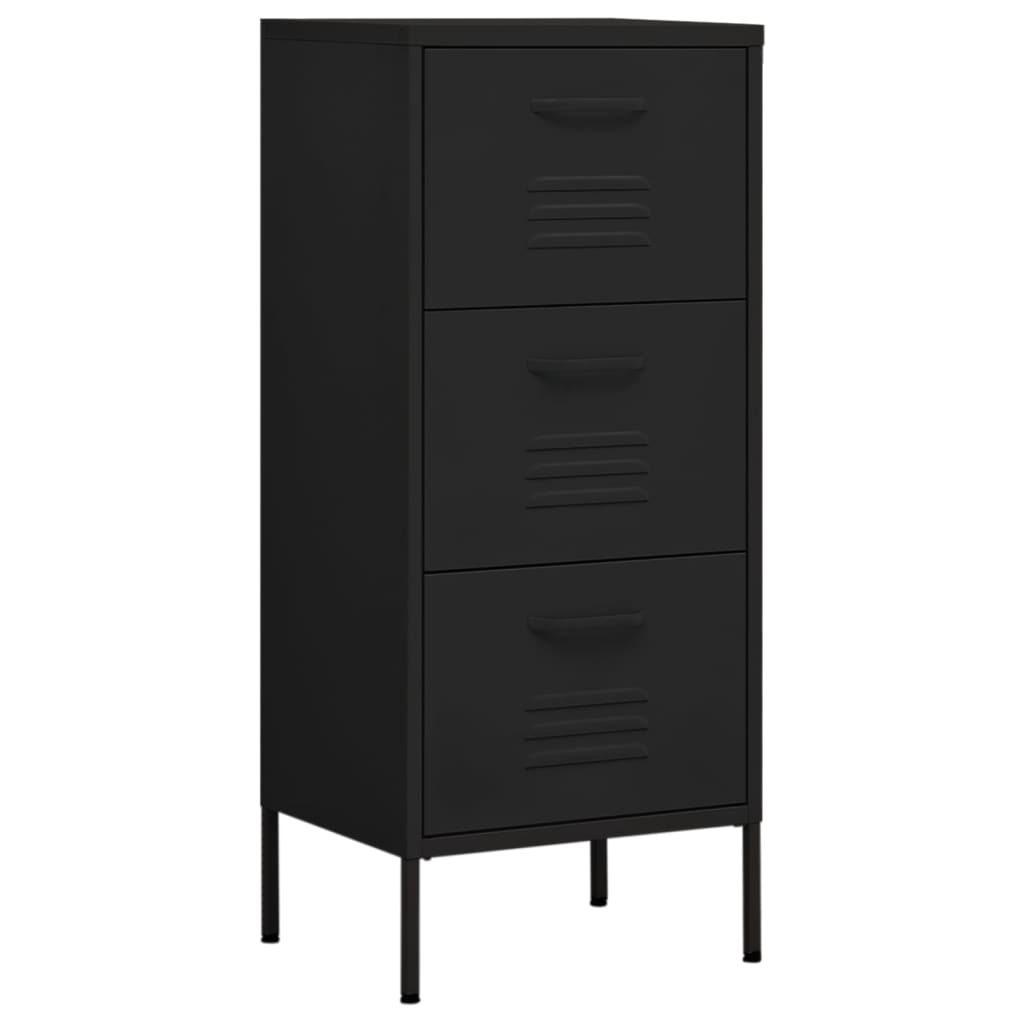 Armadietto Nero 42,5x35x101,5 cm in Acciaio - homemem39