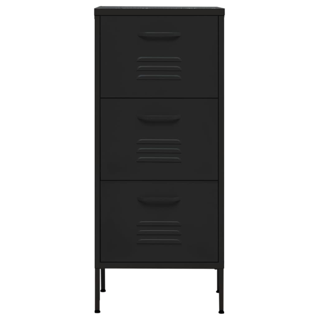 Armadietto Nero 42,5x35x101,5 cm in Acciaio - homemem39