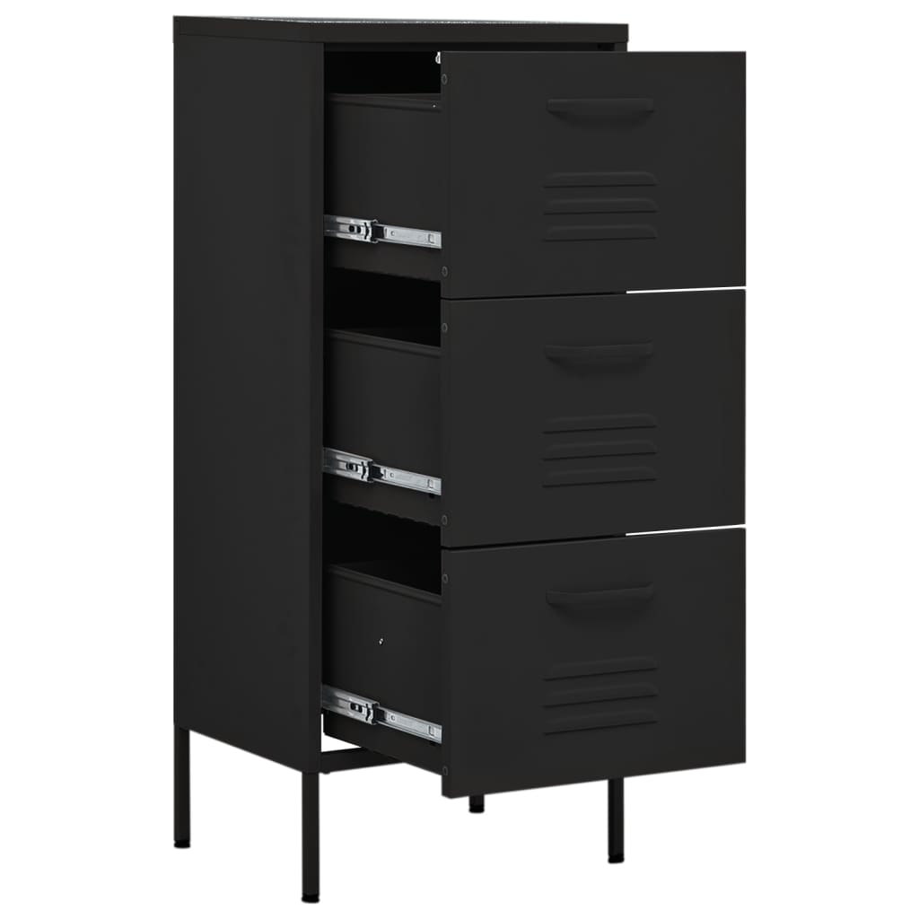Armadietto Nero 42,5x35x101,5 cm in Acciaio - homemem39