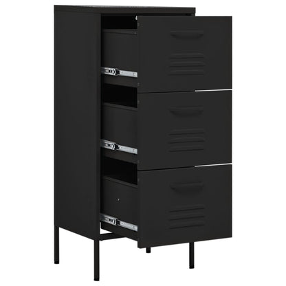 Armadietto Nero 42,5x35x101,5 cm in Acciaio - homemem39