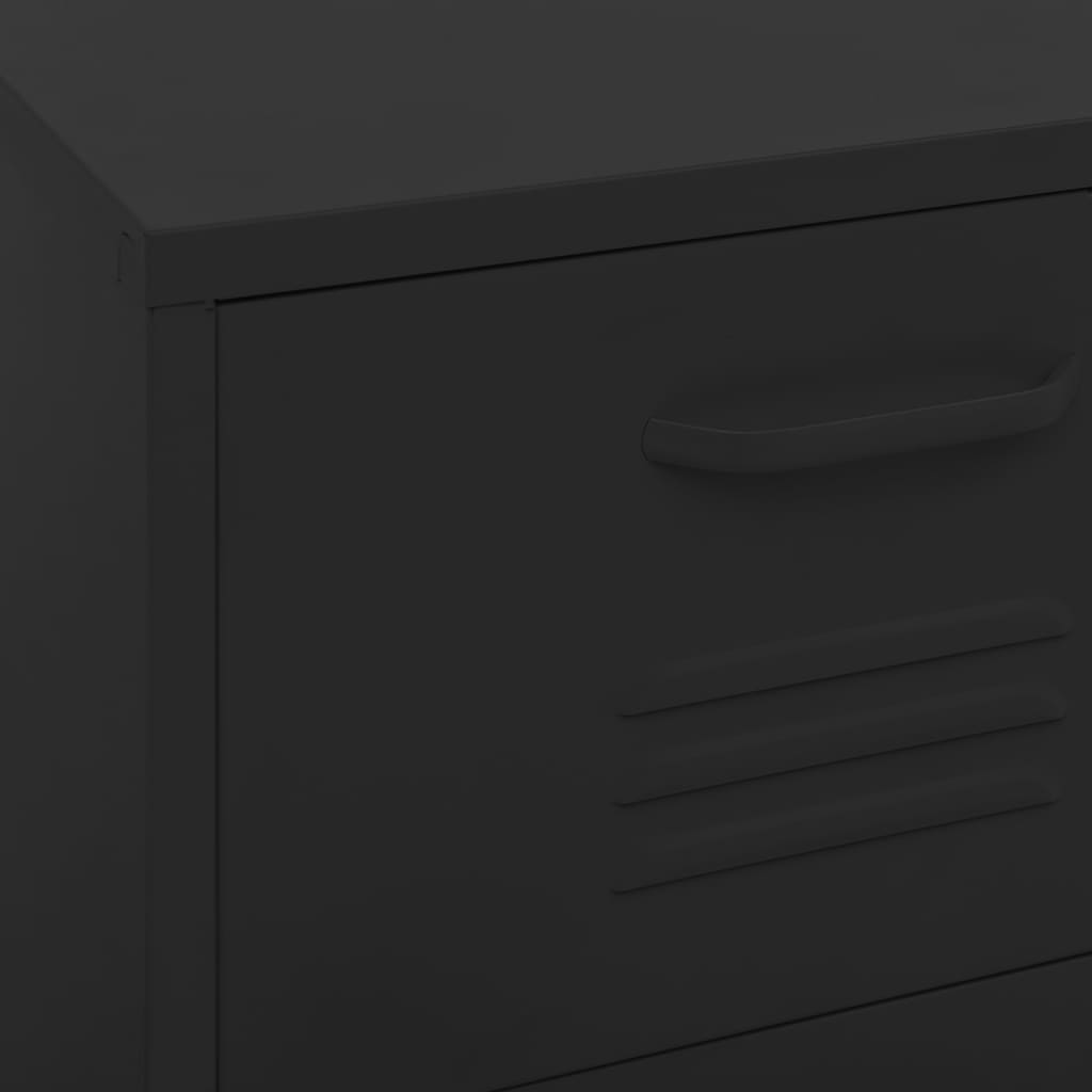 Armadietto Nero 42,5x35x101,5 cm in Acciaio - homemem39